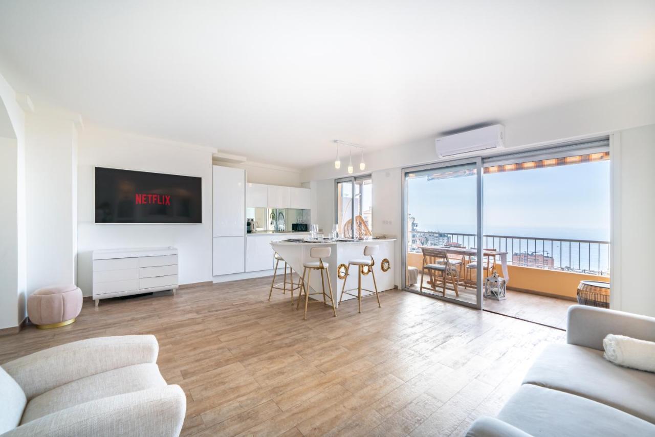 ボーソレイユMonaco Border, Sea View, Terrace, Free Parkingアパートメント エクステリア 写真